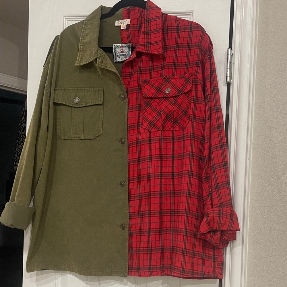 ODDY Red and Green Utility Jacket